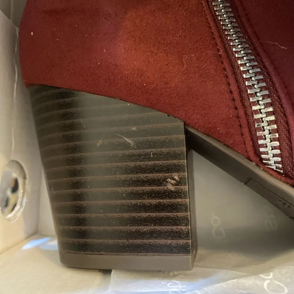 Style & Co Masrinaa Block-Heel Ankle Bootie Scarlet Micro Size 8.5M NIB - Picture 12 of 12